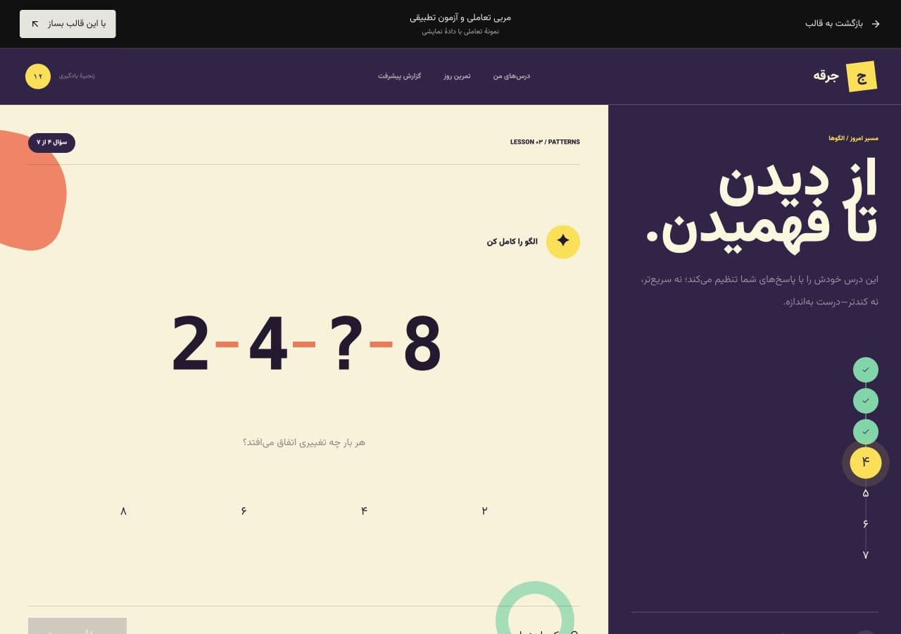 پیشنمایش فارسی قالب نمایشی آموزش تعاملی ساروی